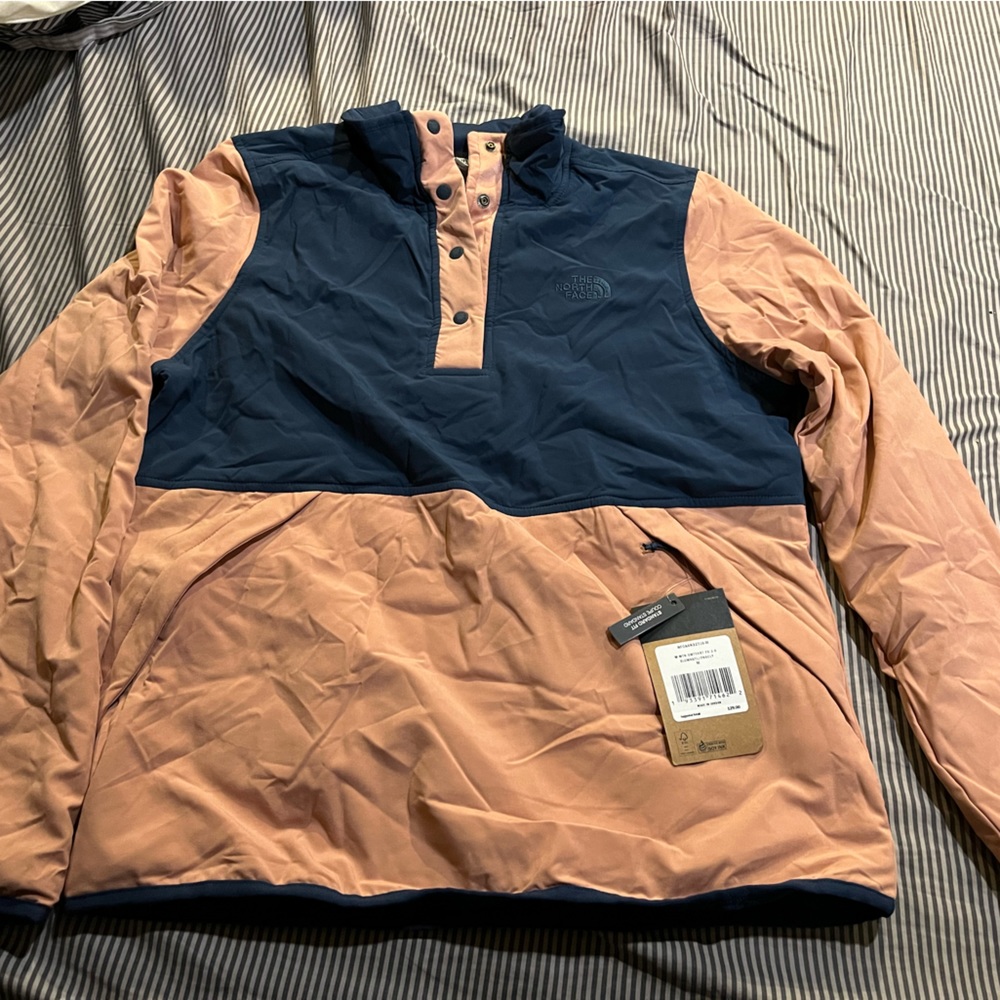 NWT North face blue and pink pullover medium